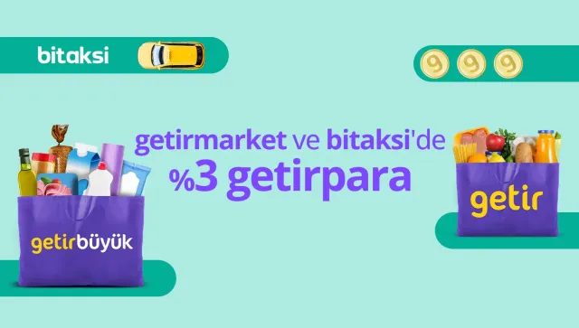 Getirfinans ile Getir ve BiTaksi Harcamalarında %3 Getirpara Kazan!